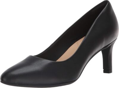 Clarks Damen Calla Rose Pumps Schwarz Leder Schuhe Gr. UK 6D / 39 1/2