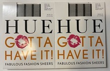 NIP 2 Pairs HUE Gotta Have It Fashion Sheers Control Top Pantyhose Sachet Sz 3