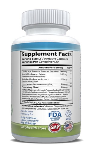 Daily Mushroom Complex Supplement 10 Medicinal All Natural Extracts Vegan 3 btls - Picture 2 of 12
