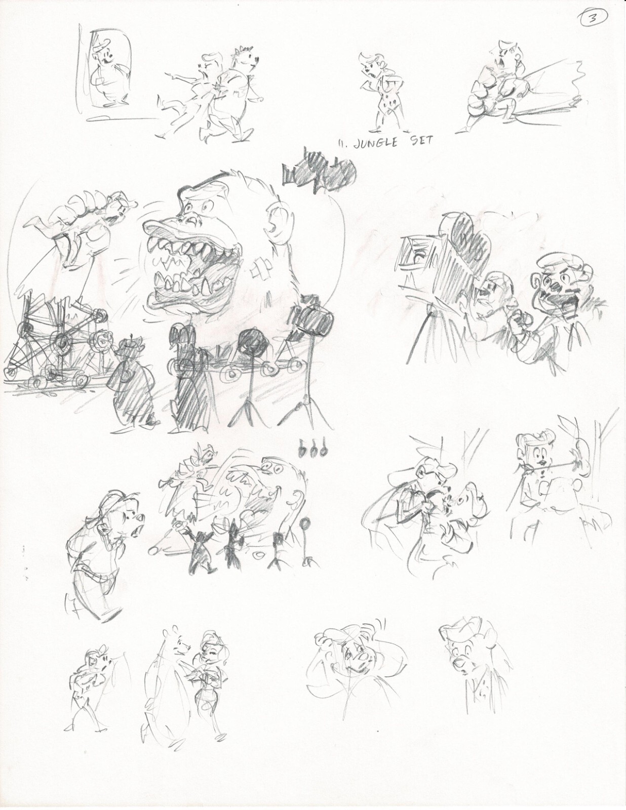 TALESPIN Disney Afternoon Animation Cartoon Drawing Sketch Animator Estate 45a