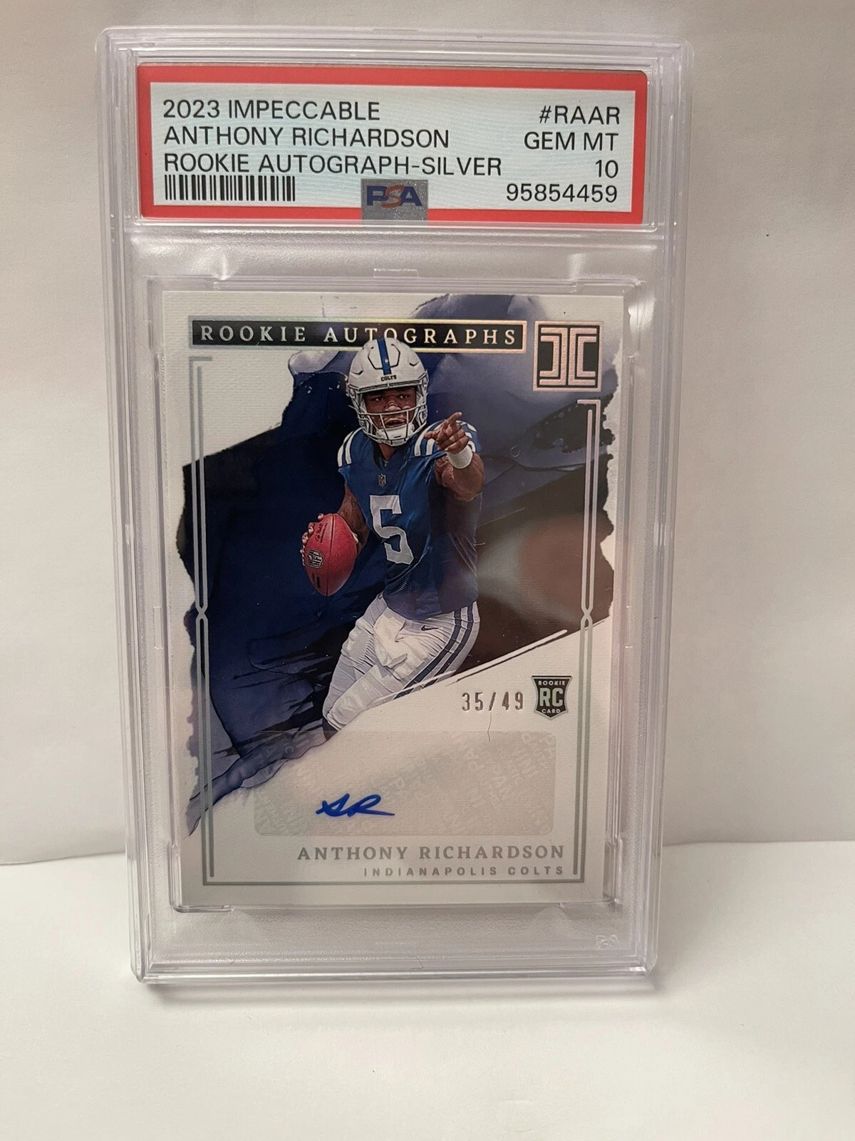 Anthony Richardson Panini Impeccable Rookie Autographs #RAAR Silver