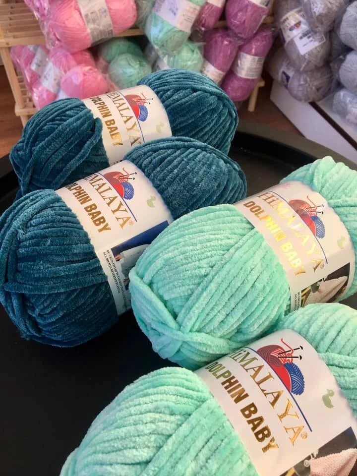 5 Knäuel, Himalaya Dolphin BABY 5 x 100 g  (100g/120m) Chenille Wolle Garn - Bild 2 von 4