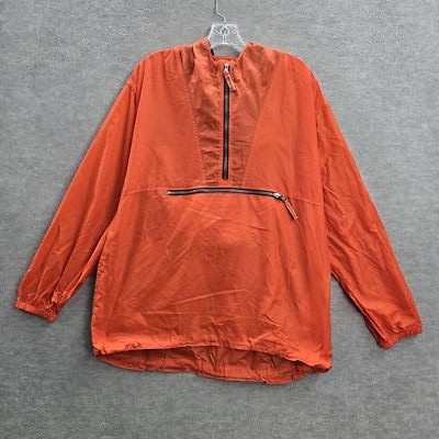 Old Navy Jacket 2XL Orange Nylon Windbreaker Anorak 1/2 Zip Long Sleeve Pullover