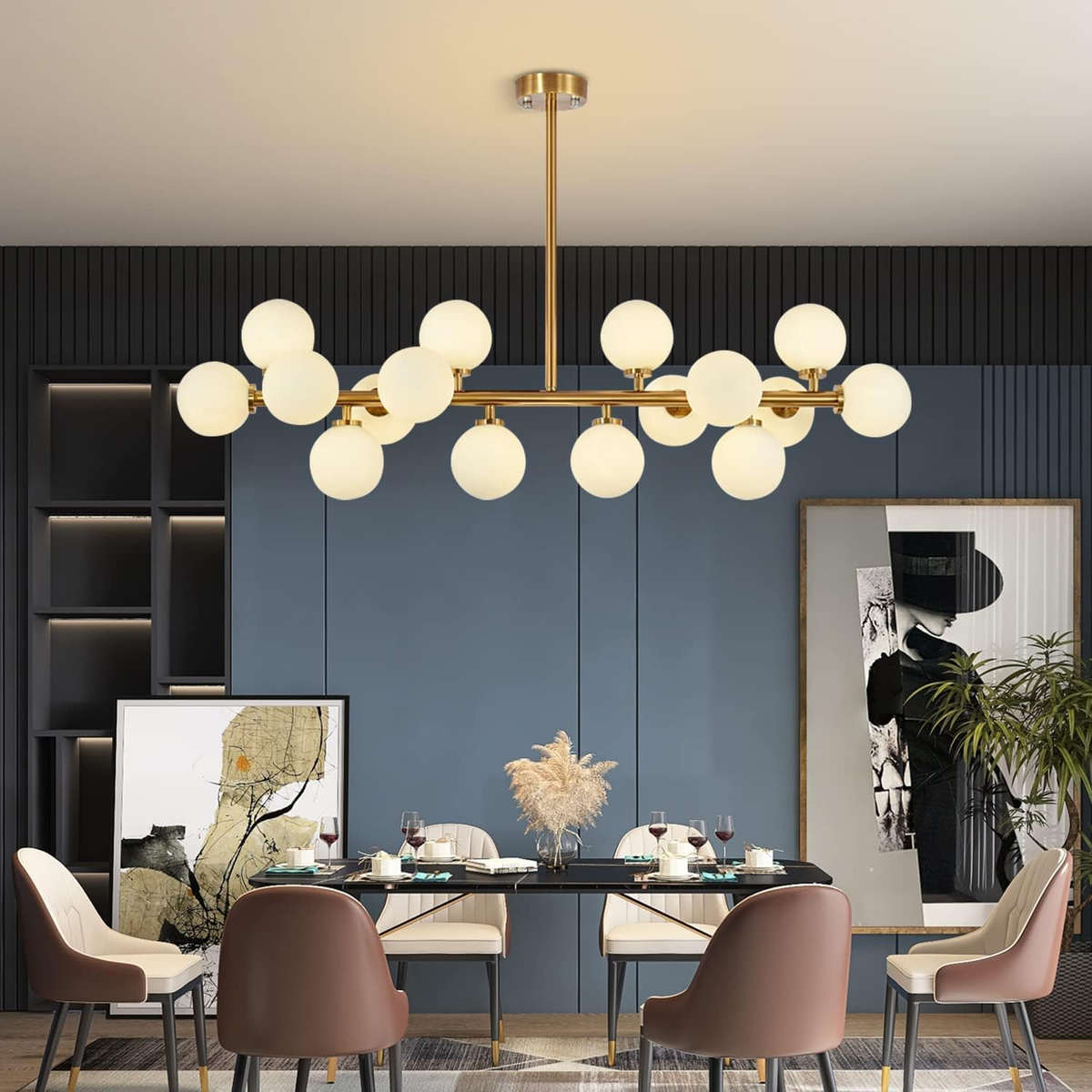 Hilander CHEF TABLE LIGHT 90×60 cenadinz 60W Black caged Pendant Light fixture Adjustable