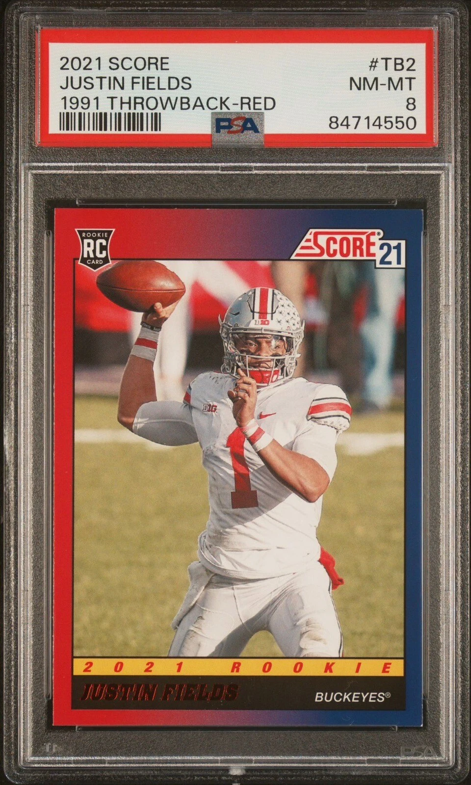 Justin Fields Panini Score 1991 Throwback #TB2 Red