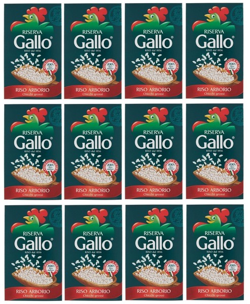 12X Gallo Riso Arborio Riserva,100% Italienischer Reis,Kochzeit 15 Minuten,1Kg-image