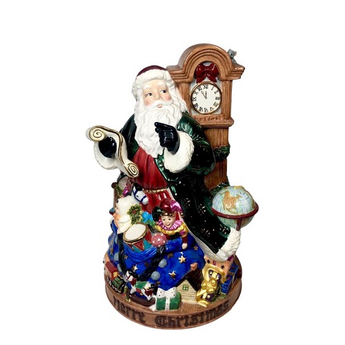 Christopher Radko Shiny Brite Cookie Jar Santa Clock 17” Tall Christmas Rare - Picture 2 of 22