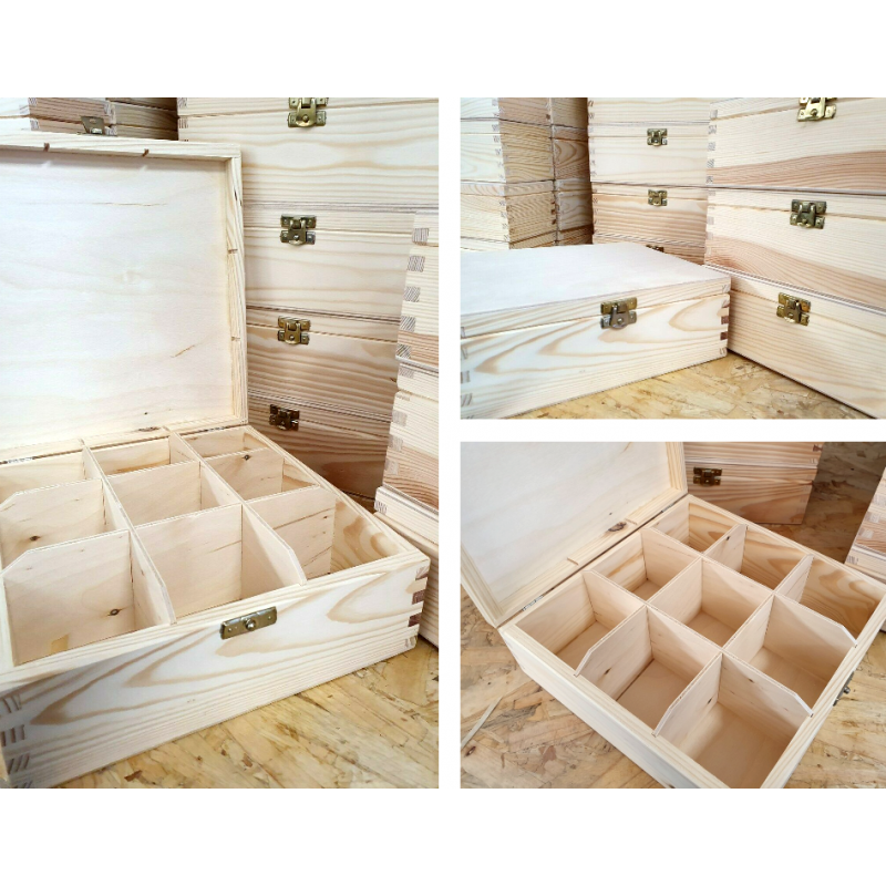 Wooden Plain Gift Boxes Chests Storage with Lid And Locking Clasp/ FREE