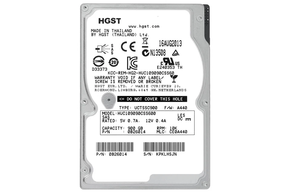 HUC109090CSS600 HGST HDD 900GB 10K SAS 6G 2.5" SFF HOT-SWAP - Bild 2 von 4