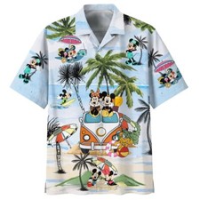 Disney Summer Mickey Mouse And Minnie Mouse 3D HAWAII SHIRT US Size Best Price