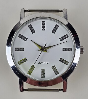 BWC Faux Gem Bars '' Traffic Light '' Silver Tones Quartz Wristwatch Working