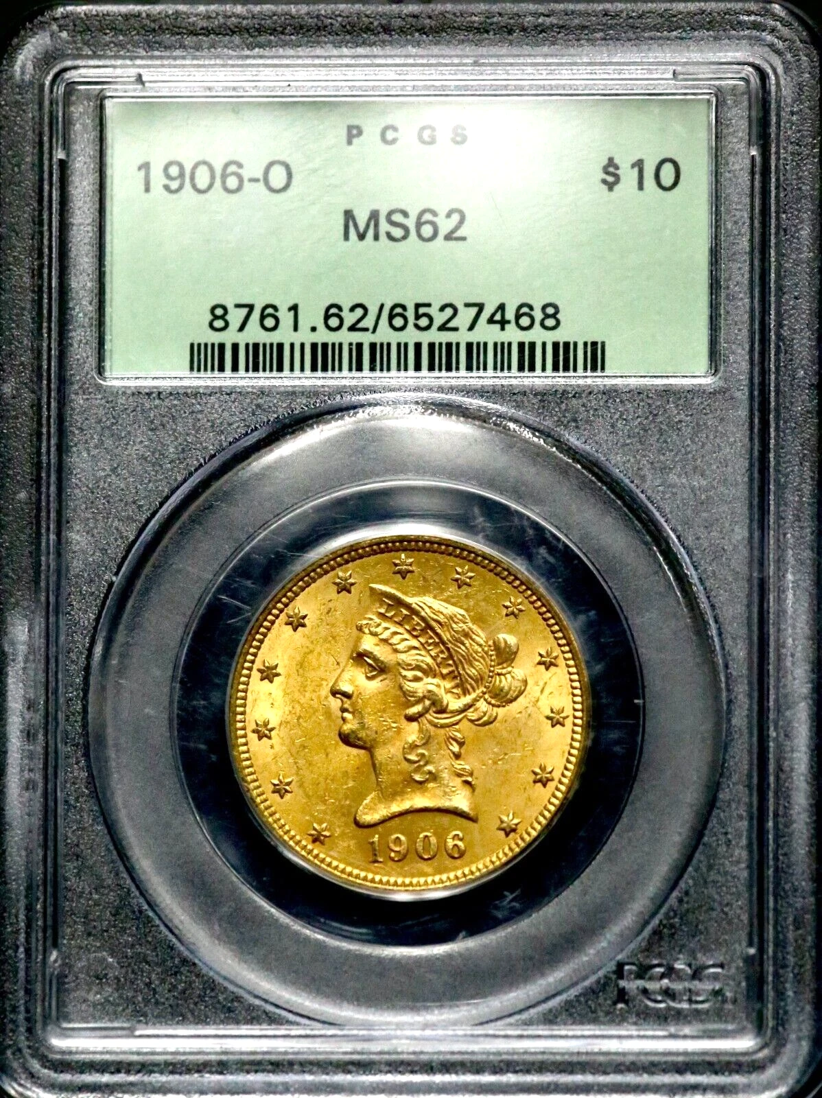 1906-O $10 Gold Liberty Eagle - PCGS MS 62 New Orleans - Old Green Holder  CC395