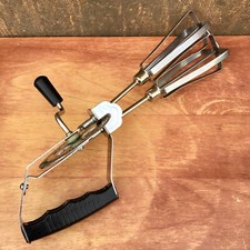 Stainless Steel Manual Handheld Mixer Beater. Black & Silver. Taiwan. 10.5”