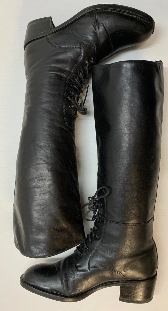 Russell Bromley Black Leather Riding Boots Made in Spain Size
