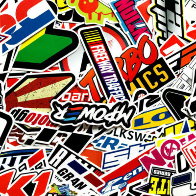 100PCS JDM Stickers Pack – Car Motorcycle Racing Motocross Helmet Vinyl Decals – Multi Color