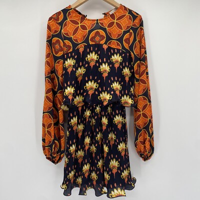 Never Fully Dressed Dress Women s 6 Tier Golden Multi Colored Floral Fall 