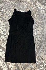 Dress Sleeveless Shift  Black/ Beige  9”zipper  Open Back 13.5” Missing Tag
