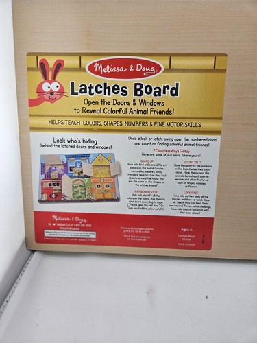 Melissa & Doug Latches Wooden Activity Board - FSC-Certified Materials NEW - Picture 2 of 5