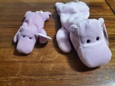 Happy Hippio beanie babies and Teenie Happy Hippo rare with Tag Errors