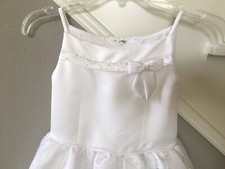 White Miniature Bride Flower Girl Dress Size 2 Communion Floral Lilacs  Pearls
