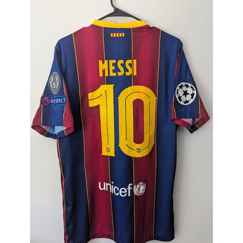 FC Barcelona 2020-21 Messi Jersey L Nike Home UCL Soccer Football Shirt