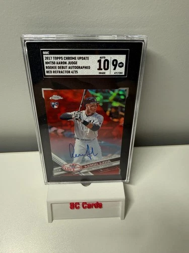 Aaron Judge 2017 Topps Chrome Update Red Refractor RC Auto /25 #HMT50 SGC 9 MINT