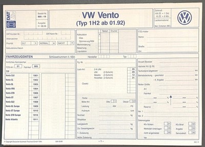 VW Vento ab 01/92  Original DAT Explosionszeichnung Reparaturbogen (O5-27-10)