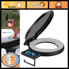 Portable Camping Toilet Seat with Soft Cushion, 5 Gallon Rotatable Lid, Kids A