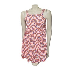 Cat  Jack Patriotic 4th Of July American Flag Children's Dress Size XL 14 