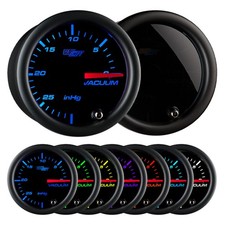 52mm Glowshift Tinted 7 Color Mechanical Vacuum Gauge W Hose Kit
