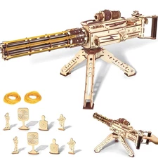 VATOS 3D Wooden Puzzles Model for Adults,344 Piece Wooden Puzzle Machine Gun ...