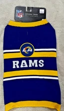 NFL LA Rams Official Football Dog Sweater Pet Wear Clothing Various Sizes NWT