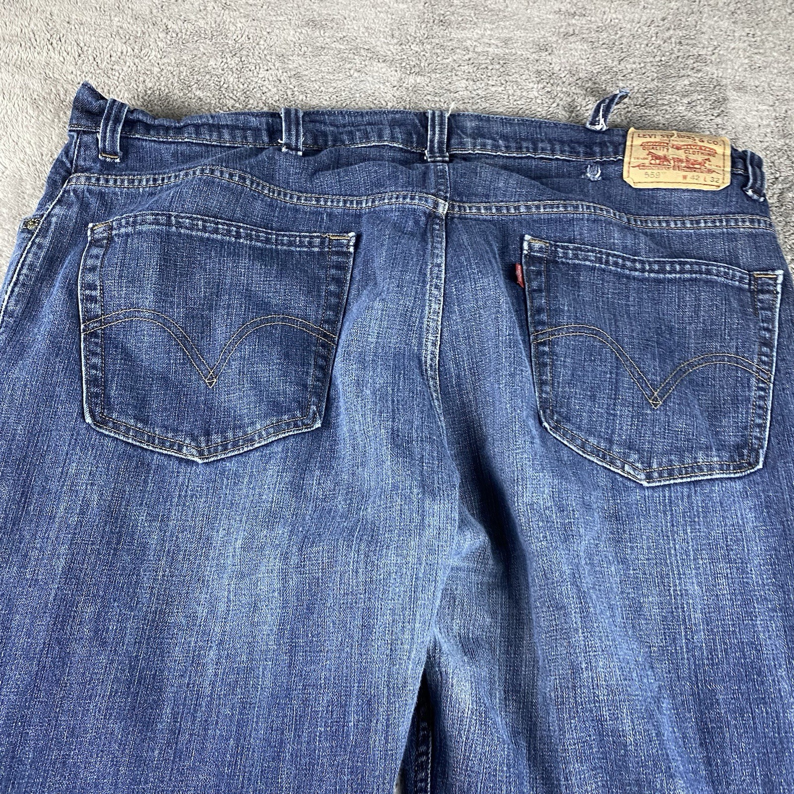 Levis 559 Relaxed Straight Fit Jeans Mens 42x25.5 Blue Medium Wash High Rise