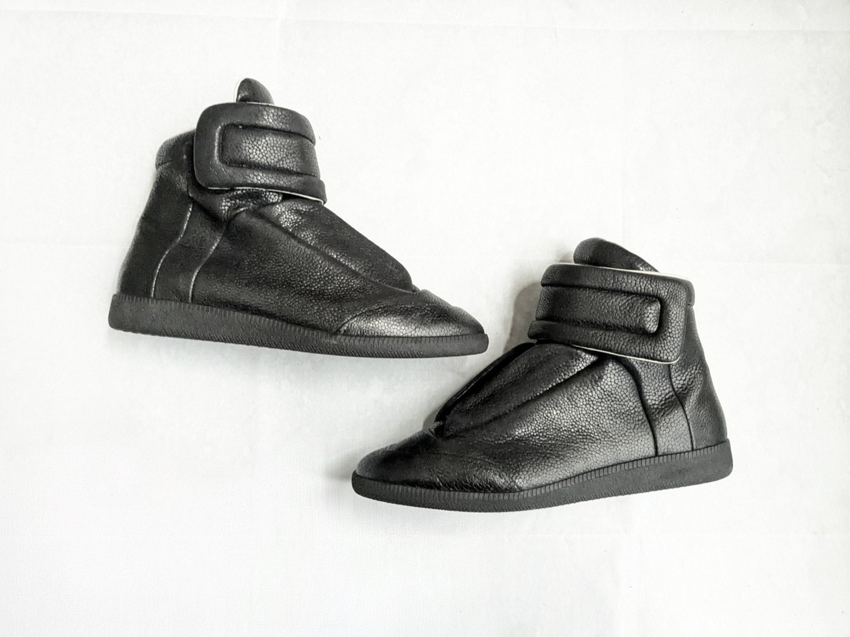 Maison Margiela Future Black Men 11 44 Leather High Top Sneaker