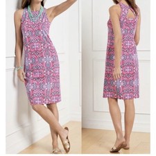 TALBOTS EFFORTLESS JERSEY MEDALLION OPEN BACK shift DRESS medium