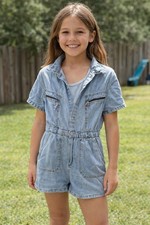 Zara Blue Denim Overalls Size 13-14 Girls