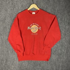 Vintage Hard Rock Cafe Sweatshirt Mens Large L Red Las Vegas Logo 90s Pullover