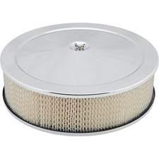 Chrome Deep Dish Performance Air Cleaner 14 X 4 Inch 4 Barrel Carb.