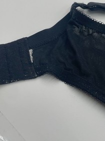 Lise Charmel Women's Black Sheer Embroidered Full-Figure Lace Bra Size 34G