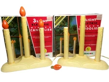 Lot/2 - Vintage Christmas 3-Light Electric Dripping Window Candoliers – In Box
