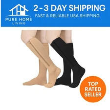 Comfortable Closed Toe Zipper Compression Socks - Multicolor for Daily Use