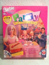 New Vintage Barbie Party Print 'n Play CD-ROM PC Game Mattel For Windows 95/98