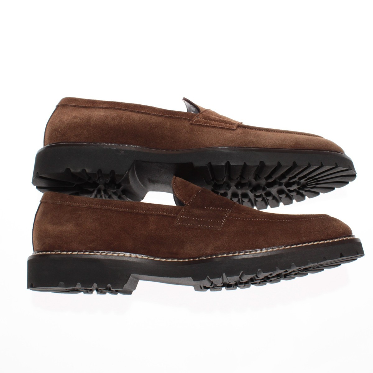 Zelli NWB Roma Country Suede Loafers Size 9 in Chestnut Brown Roma Crocodile Penny Loafer in Cognac by Zelli Italia main image 3