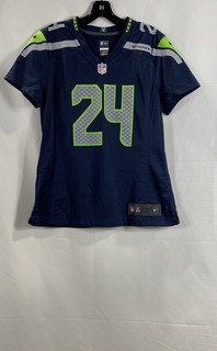Nike Men's Seattle Seahawks Marshawn Lynch #24 On Field Jersey Navy Size M
