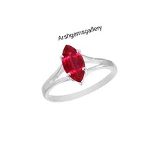 AAA Flawless Mozambique Ruby Ring: 925 Sterling Silver Marquise Statement Ring