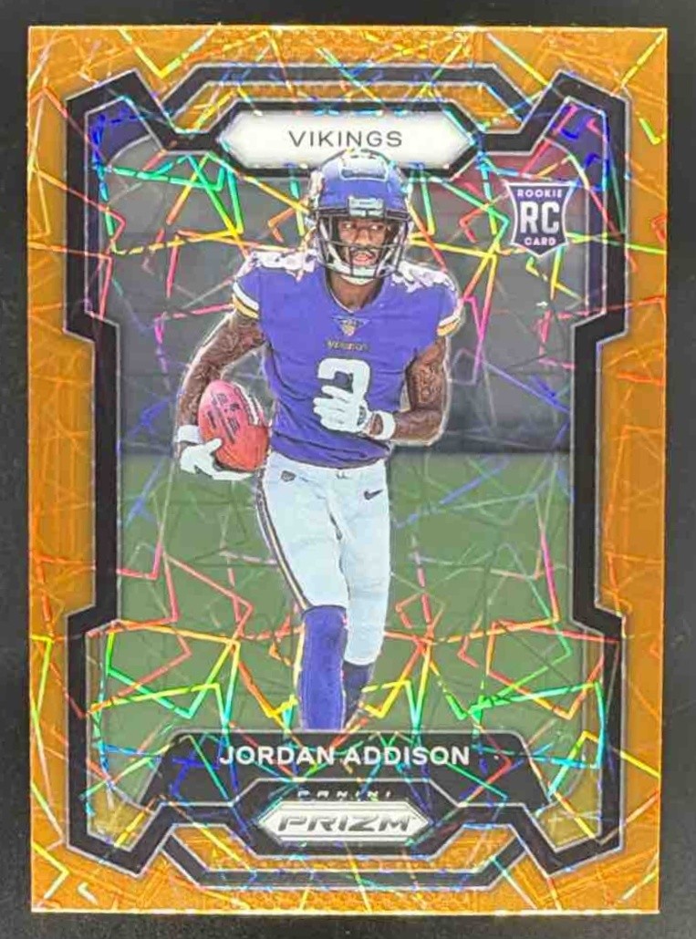 2023 Panini Football Prizm Jordan Addison Lazer #368 RC Minnesota Vikings
