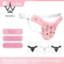 Male Chastity Cage Chastity Belt Pants with CB Lock Abstinence Adjustable