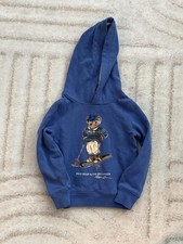 Polo Ralph Lauren Blue Ski Polo Bear Pullover Hoodie Sweatshirt Boys Size 5