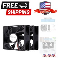 2 Pack 90mm 92mm 12V DC Computer PC Fan 2 Wire 3pin Cooling Fan for Computer ...