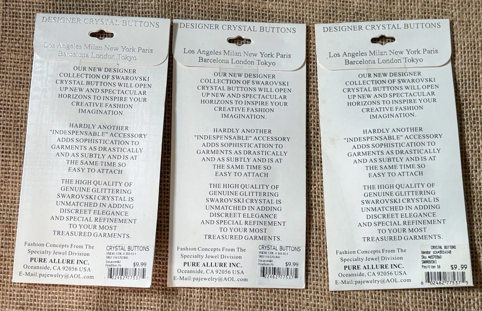 Vintage Pure Allure Swarovski Crystal Innovations Round Buttons Shimmery Glam - Image 3 of 4